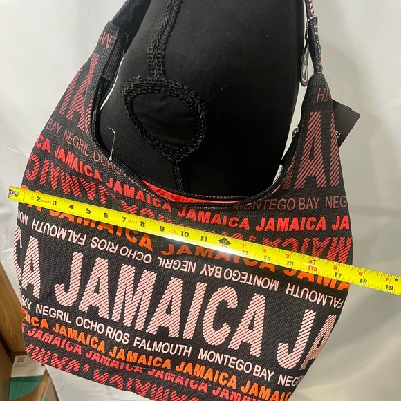 Robin Ruth Jamaica Print Black and Orange Shoulder Bag - Picture 6 of 8